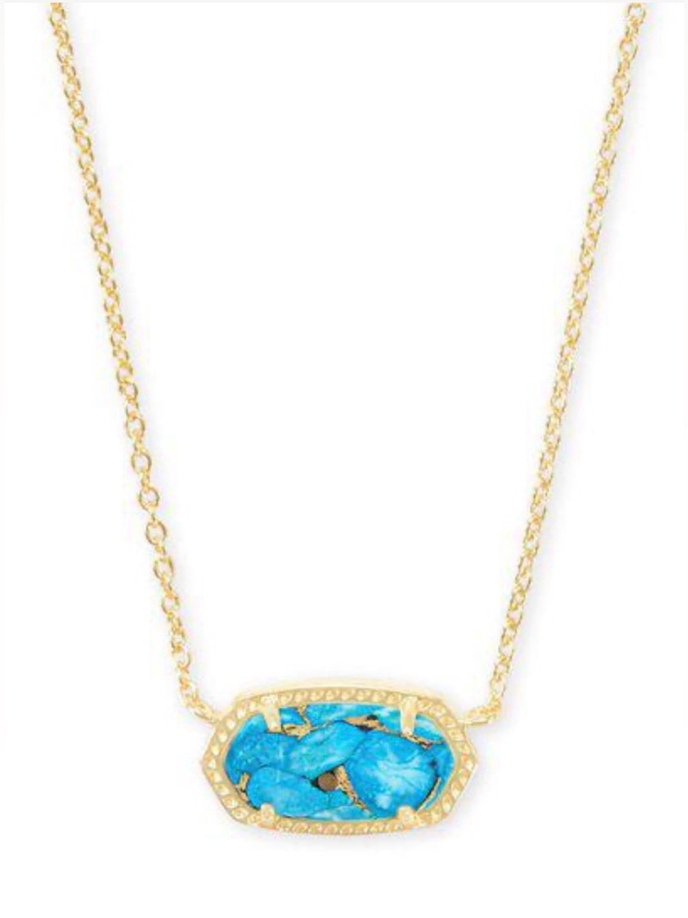 Lot of 2 NEW [Kendra Scott] Lexi Hoop Earrings/Elisa Turquoise Magnesite Pendant - Picture 2 of 14